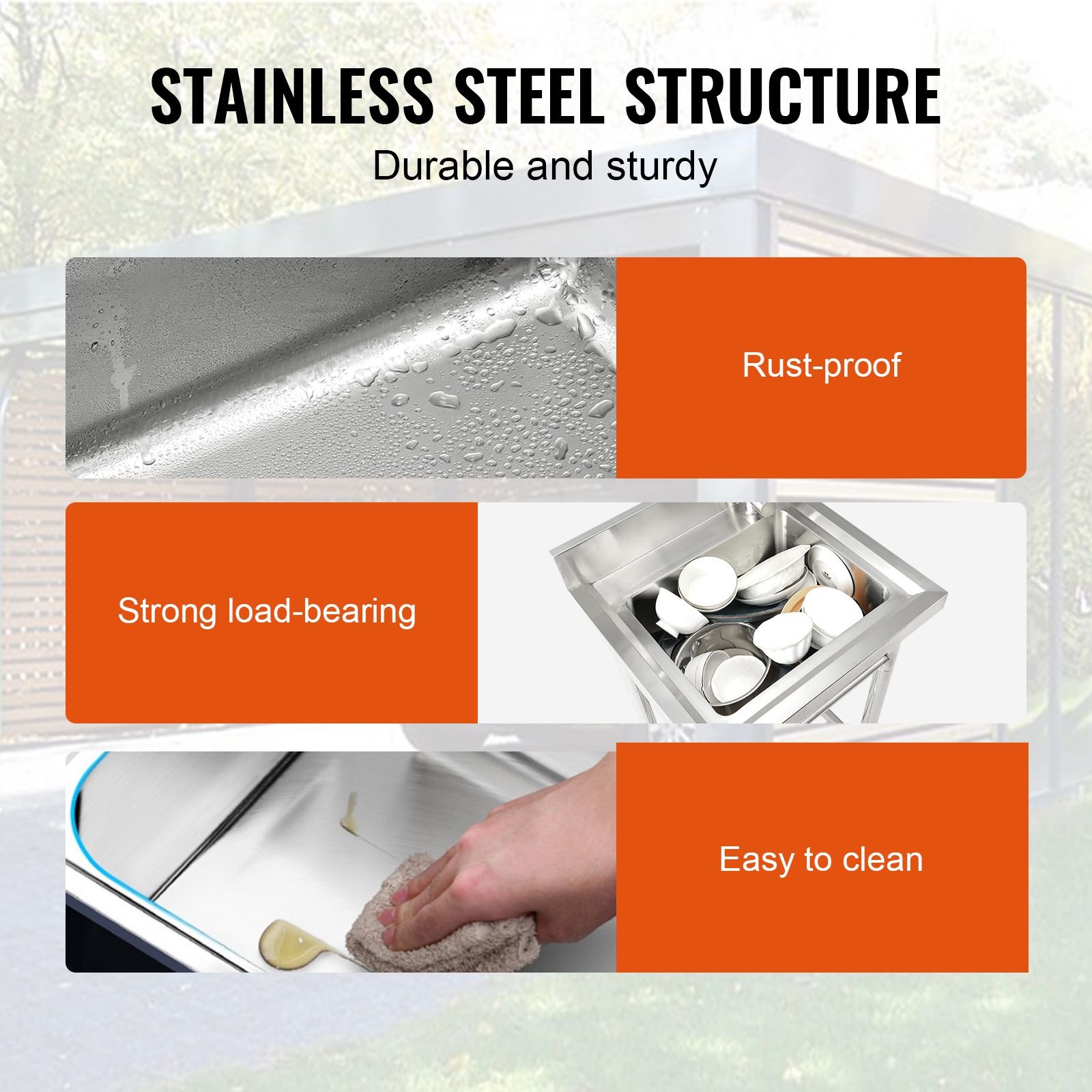 stainless steel utility sink 1 compartment free standing small sink include faucet legs 16 x 13 x 87 in commercial single bowl sinks for garage restaurant kitchen laundry.jpg