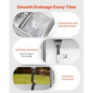 stainless steel utility sink free standing single bowl commercial kitchen sink with drawer faucet and hot cold water pipe utility basin for garage restaurant laundry 394 x 197 x 37 in 4.jpg