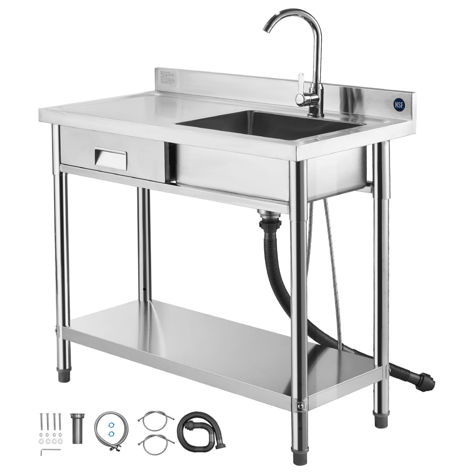 stainless steel utility sink free standing single bowl commercial kitchen sink with drawer faucet and hot cold water pipe utility basin for garage restaurant laundry 394 x 197 x 37 in.jpg