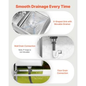 stainless steel utility sink free standing single bowl commercial kitchen sink with faucet and hot cold water pipe dual storage shelves for garage restaurant laundry 472 x 197 x 37 in 4.jpg