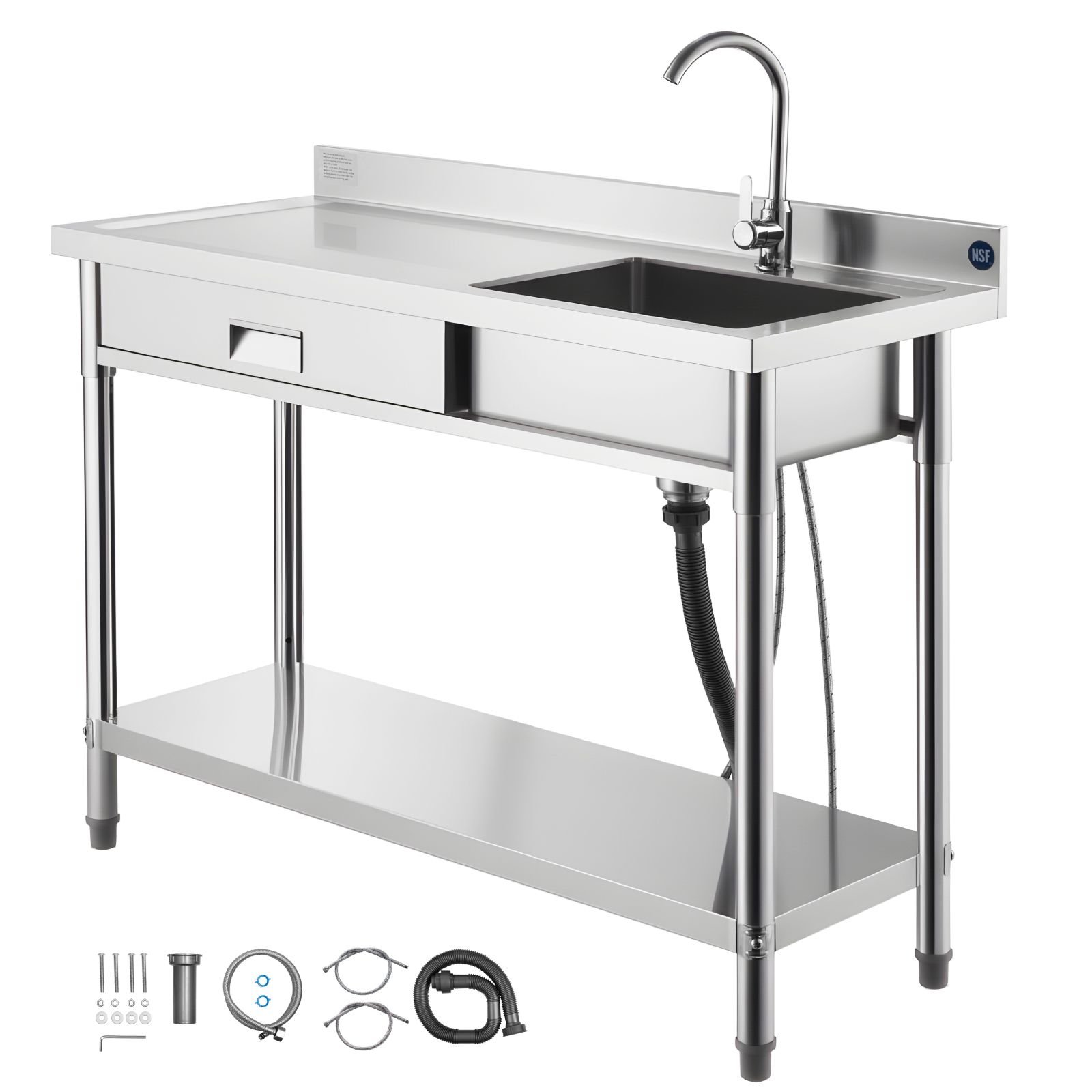 stainless steel utility sink rolling single bowl commercial kitchen sink with drawer faucet and hot cold water pipe utility basin for garage restaurant laundry 472 x 197 x 37 in.jpg