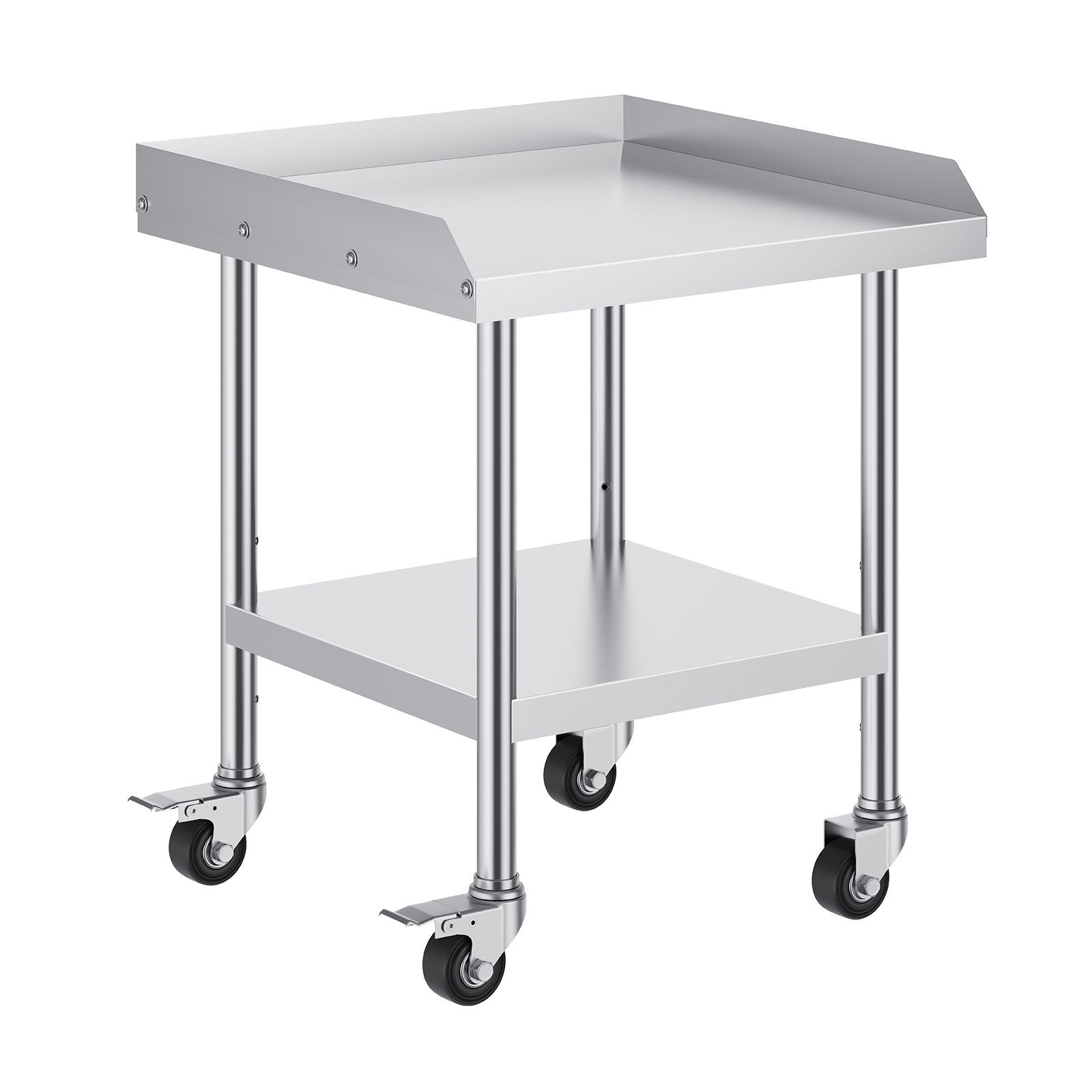 stainless steel work table 24 x 24 x 30 inch commercial food prep worktable with 4 wheels casters 3 sided backsplash heavy duty prep worktable metal work table for restaurant home hotel.jpg