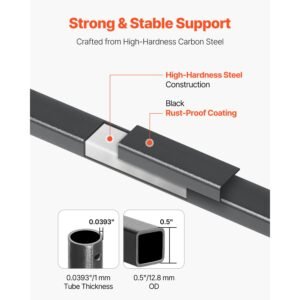 staircase balusters 11 pack 44 inch durable carbon steel stair balusters 05 inch indoor square metal spindle railing corrosion proof hollow deck railing with pre drilled holes matte black 2.jpg