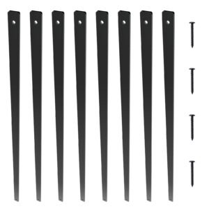 Staircase Metal Balusters, 29.5'' x 1'' Flat Aluminum Alloy Decorative Banister Spindles, 51 Pack Deck Baluster with Screws, Classic Hollow Deck Railing Satin Black Powder Coated for Porch