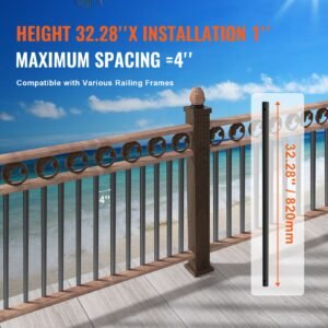 staircase metal balusters 3228 x 1 x 02 flat aluminum alloy decorative banister spindles 51 pack deck baluster with screws classic hollow deck railing satin black powder coated for porch 2.jpg