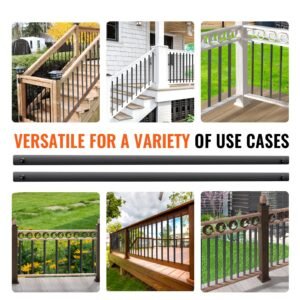 staircase metal balusters 3228 x 1 x 02 flat aluminum alloy decorative banister spindles 51 pack deck baluster with screws classic hollow deck railing satin black powder coated for porch 5.jpg