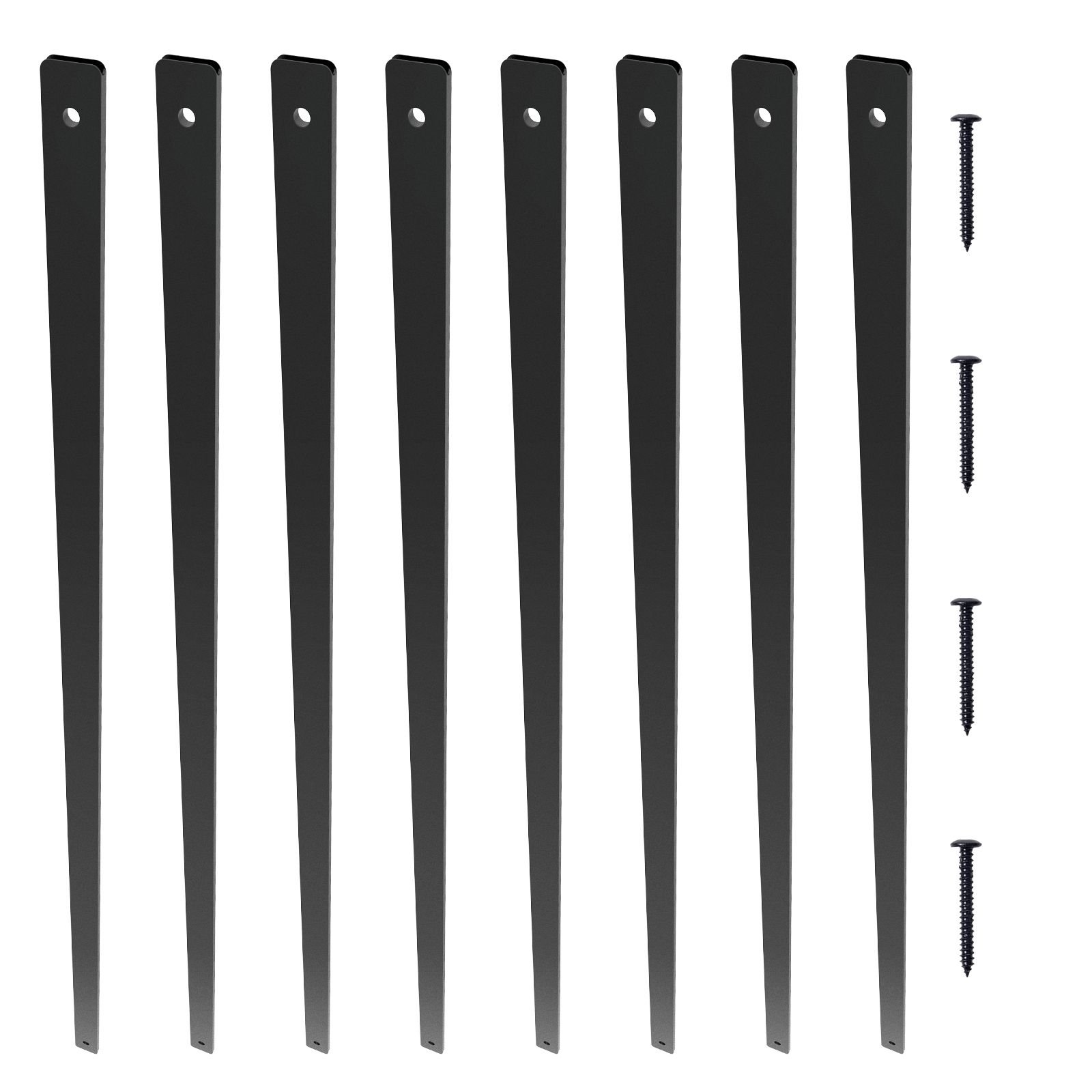 staircase metal balusters 3228 x 1 x 02 flat aluminum alloy decorative banister spindles 51 pack deck baluster with screws classic hollow deck railing satin black powder coated for porch.jpg