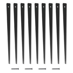 Staircase Metal Balusters, 38'' x 1'' Flat Aluminum Alloy Decorative Banister Spindles, 72 Pack Deck Baluster with Screws, Classic Hollow Deck Railing Satin Black Powder Coated for Porch