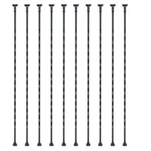 staircase metal balusters 44 x 12 galvanized steel decorative banister spindles 10 pack deck baluster with hollow twists satin black spiral stair railing with shoes screws 1.jpg
