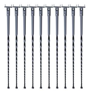 staircase metal balusters 44 x 12 galvanized steel decorative banister spindles 10 pack deck baluster with hollow twists satin black spiral stair railing with shoes screws 2.jpg