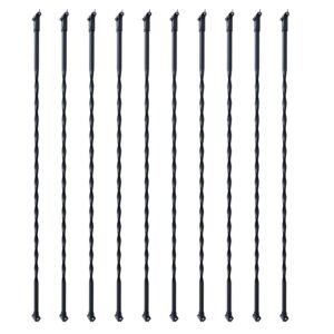 staircase metal balusters 44 x 12 galvanized steel decorative banister spindles 10 pack deck baluster with hollow twists satin black spiral stair railing with shoes screws 3.jpg