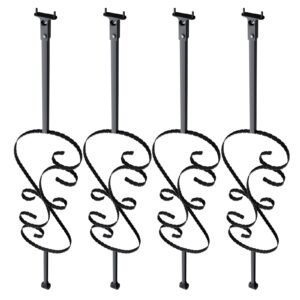 staircase metal balusters 44 x 12 galvanized steel decorative banister spindles 5 pack s shape deck baluster hollow satin black spiral stair railing with shoes screws 3.jpg