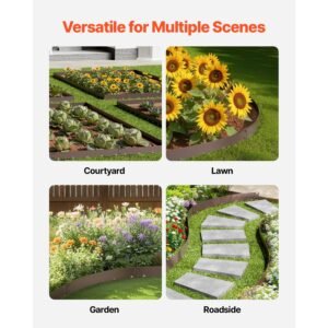 steel landscape edging 5 packs 39 x 3 in rust resistant metal landscape edging bendable garden edging border heavy duty lawn edging easy to install flower bed yard pathway divider brown 2.jpg