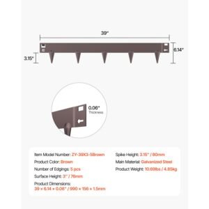 steel landscape edging 5 packs 39 x 3 in rust resistant metal landscape edging bendable garden edging border heavy duty lawn edging easy to install flower bed yard pathway divider brown 3.jpg