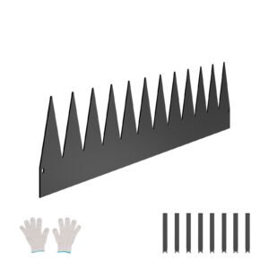 Steel Landscape Edging, 6 Packs 40 x 6 in Rust-Resistant Metal Landscape Edging, Bendable Garden Edging Border, Heavy Duty Lawn Edging, Easy-to-Install, Flower Bed Yard Pathway Divider Black