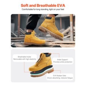 steel toe work boots us size 12 waterproof work boots for men slip resistant work boot lightweight and breathable rubber sole mens boots for industry construction brown yellow 5.jpg