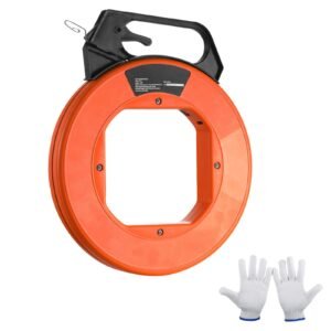 Steel Wire Puller, 240ft, 1/8in, with Enhanced Housing & Handle, Simplified Cable Pulling Device, Adaptable for Wall & Electrical Conduit Wiring, Insulated