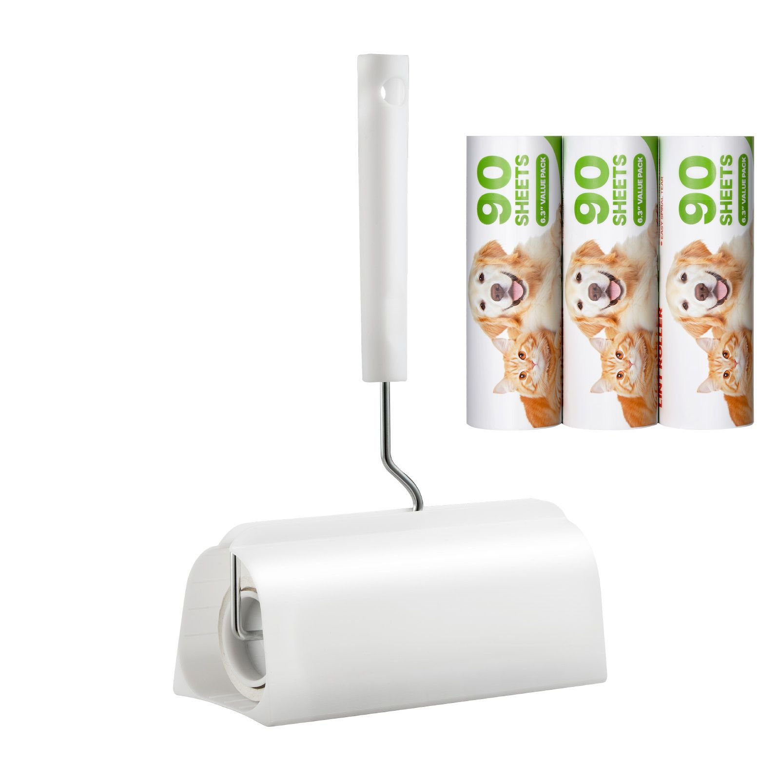 sticky lint roller 3 pack large pet hair rollers remover set 270 sheets extra sticky lint roller with upgraded handle portable cat and dog hair remover for carpet couch clothing and bedding.jpg