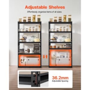 storage shelves 2000 lbs 5 tier garage storage shelving 16 d x 32 w x 628 h adjustable metal shelves for garage shelves utility rack shelf ideal for kitchen warehouse basement black 2.jpg