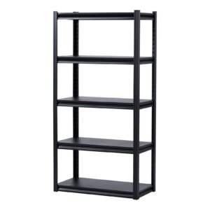 storage shelves 2000 lbs 5 tier garage storage shelving 16 d x 32 w x 63 h adjustable metal shelves for garage shelves utility rack shelf ideal for kitchen warehouse basement black.jpg