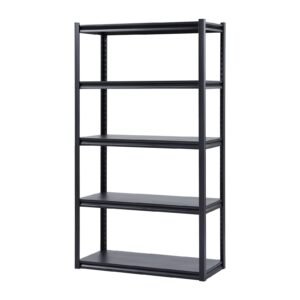 storage shelves 2000 lbs 5 tier garage storage shelving 18 d x 40 w x 72 h adjustable metal shelves for garage shelves utility rack shelf ideal for kitchen warehouse basement black 2.jpg