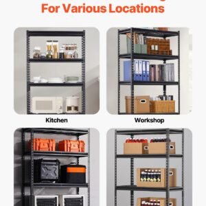 storage shelves 2000 lbs 5 tier heavy duty garage shelving 16 d x 36 w x 72 h adjustable metal shelves for industrial shelving unit utility shelf for kitchen warehouse basement black 2.jpg