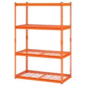 storage shelves 2400 lbs 4 tier heavy duty garage shelving 20 d x 40 w x 60 h adjustable metal shelves for industrial shelving unit utility shelf for kitchen warehouse basement orange 3.jpg
