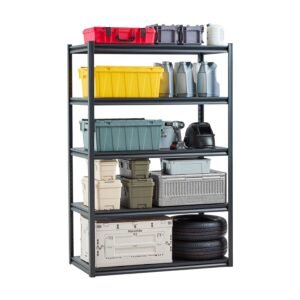 storage shelves 3000 lbs 5 tier garage storage shelving 24 d x 48 w x 72 h adjustable metal shelves for garage shelves utility rack shelf ideal for kitchen warehouse basement black 3.jpg