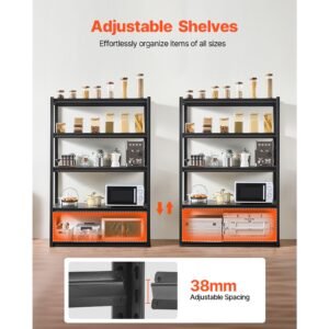 storage shelves 3000 lbs 5 tier garage storage shelving 24 d x 48 w x 72 h adjustable metal shelves for garage shelves utility rack shelf ideal for kitchen warehouse basement black 5.jpg