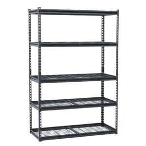 storage shelves 3000 lbs 5 tier heavy duty garage shelving 20 d x 48 w x 72 h adjustable metal shelves for industrial shelving unit utility shelf for kitchen warehouse basement black 1.jpg