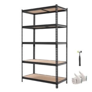 Storage Shelves, 5-Tier Adjustable, 2500 lbs Capacity, Heavy Duty Garage Storage Shelving Unit, Metal Utility Rack Shelf, for Garage Warehouse Basement Kitchen, 40.35" W x 20.35" D x 71.38" H
