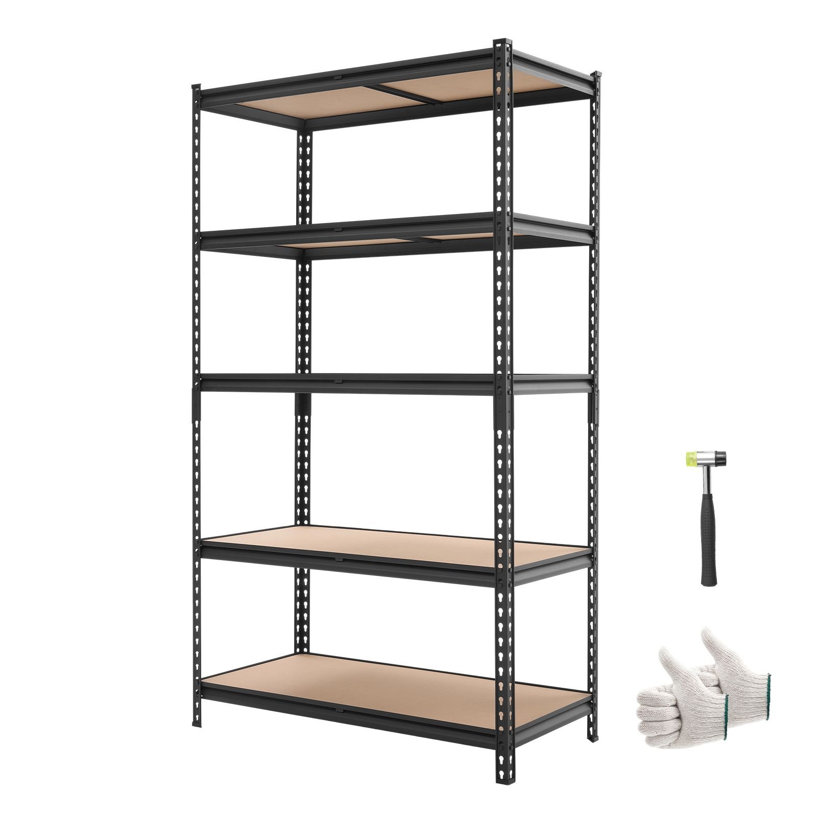 storage shelves, 5 tier adjustable, 2500 lbs capacity, heavy duty garage storage shelving unit, metal utility rack shelf, for garage warehouse basement kitchen, 40.35" w x 20.35" d x 71.38" h