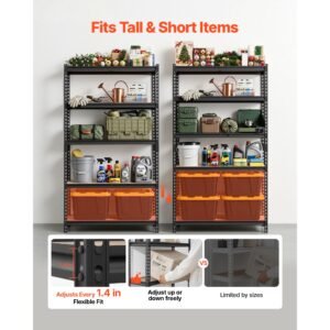 storage shelves, 5 tier adjustable, 2500 lbs capacity, heavy duty garage storage shelving unit, metal utility rack shelf, for garage warehouse basement kitchen, 40.35" w x 20.35" d x 71.38" h