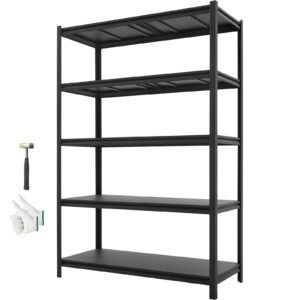 Storage Shelves, 5-Tier Adjustable, 3000 lbs Capacity, Heavy Duty Garage Storage Shelving Unit, Metal Utility Rack Shelf, for Garage Workshop Warehouse Basement, 48.43" W x 20.55" D x 71.38" H