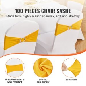 stretch spandex chair sashes chair slipcover and stretch chair sash with round buckle elastic chair bands fitting wedding holiday banquet party chair decoration 100 pcs golden yellow 1.jpg