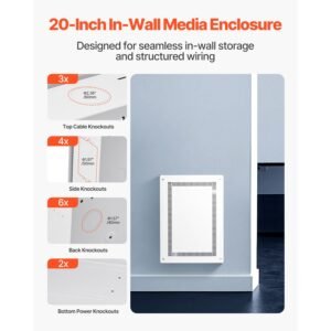 structured media enclosure 20 inch recessed in wall media box with cover wall mount cable management box kit structured wiring multi media cabinet cold rolled steel for tv home theater 3.jpg