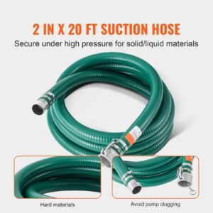 suction hose 2 in x 20 ft green high quality hose with camlock connectors and aluminum fittings fit various pumps for sewage treatment water transportation and more agricultural purposes 1.jpg