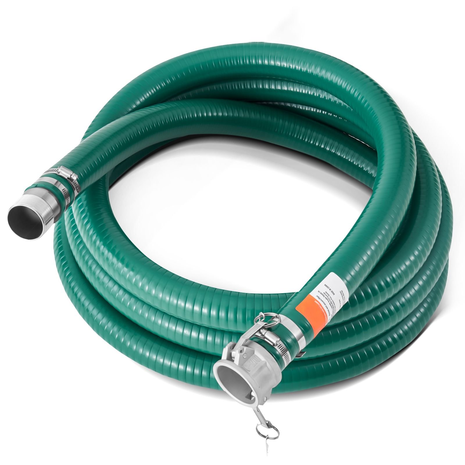 suction hose 2 in x 20 ft green high quality hose with camlock connectors and aluminum fittings fit various pumps for sewage treatment water transportation and more agricultural purposes.jpg