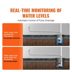 sump pump alarm indooroutdoor high water septic tank alarm with hilo dual sensors 85db loud alarm and 164ft extended sensor cable for sewage pits submersible utility 1.jpg