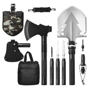 survival shovel survival axe 16 in 1 camping folding shovels with hatchet stainless steel tactical shovel hatchet combo multifunctional emergency survival gear equipment for camping hiking.jpg