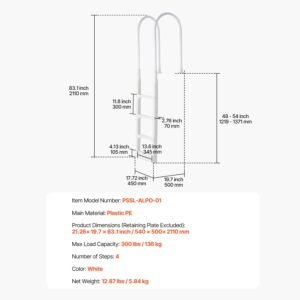 swimming pool ladder 4 step double handrails stair non slip thickened heavy duty steps load capacity 300 lb for 48 54 in inground above ground pools of any deck surface indoor outdoor 3.jpg