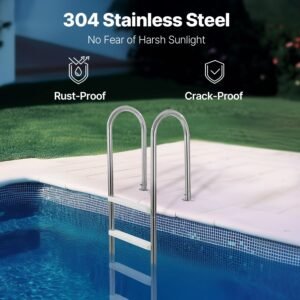 swimming pool ladder 4 step double handrails stairs with non slip heavy duty steps stainless steel load capacity 265 lbs for 54 in inground pools with mounted deck board indoor outdoor 1.jpg