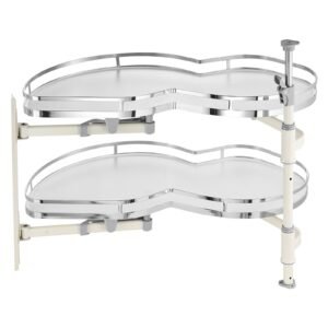 Swing Left Blind Corner Cabinet, Pull Out Organizer for 36 inch Width Blind Cabinet, 2 Tier Height Adjustable Swing Tray, Soft Close Kitchen Cloud Blind Organizer, Left Open