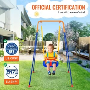 swing sets for backyard 3 in 1 toddler swing set with 4 sandbags foldable metal stand easy to assemble swingset indooroutdoor for kids 3 6 years youth 6 10 years and teenagers 10 4.jpg
