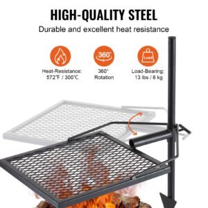 swivel campfire grill fire pit grill grate over fire pits heavy duty steel grill grates 360 adjustable open fire outdoor cooking equipment portable camp fire racks for camping outdoor bbq 2.jpg