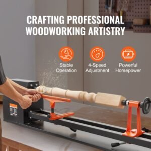 tabletop wood lathe dimensions 14x40 inches motor power 05 hp 370w features variable speeds 885124517152425 rpm includes chisels faceplate plastic handle hex wrench ideal for craf 5.jpg