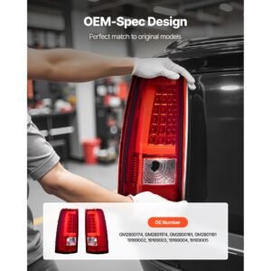 tail light assembly compatible with 2003 2006 chevy silverado 1500 1500 hd 2500 2500 hd 3500 2007 2007 chevy classic 2pcs driver passenger side led taillight brake lamps with bulbs red 2.jpg