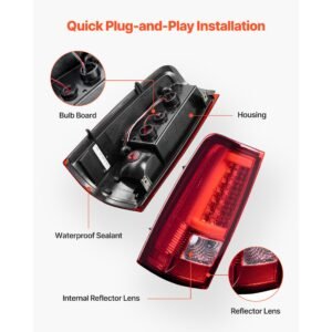 tail light assembly compatible with 2003 2006 chevy silverado 1500 1500 hd 2500 2500 hd 3500 2007 2007 chevy classic 2pcs driver passenger side led taillight brake lamps with bulbs red 5.jpg