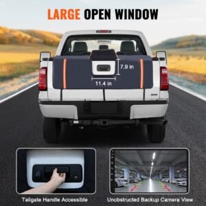 tailgate bike pad 53 truck tailgate pad carry 5 mountain bikes upgraded grooves tailgate protection pad with reflective strips and tool pockets with camera opening for mid size pickup trucks 4.jpg