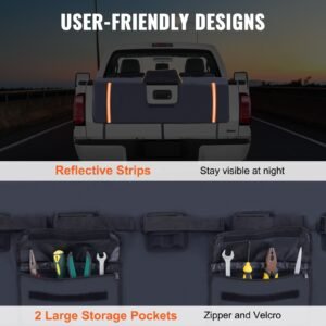 tailgate bike pad 53 truck tailgate pad carry 5 mountain bikes upgraded grooves tailgate protection pad with reflective strips and tool pockets with camera opening for mid size pickup trucks 5.jpg